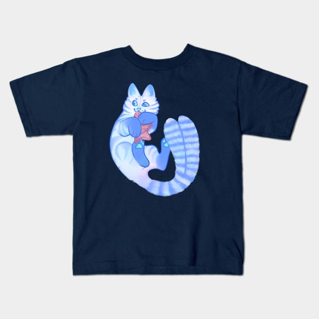 Nekomata Treats Kids T-Shirt by CuriousNature